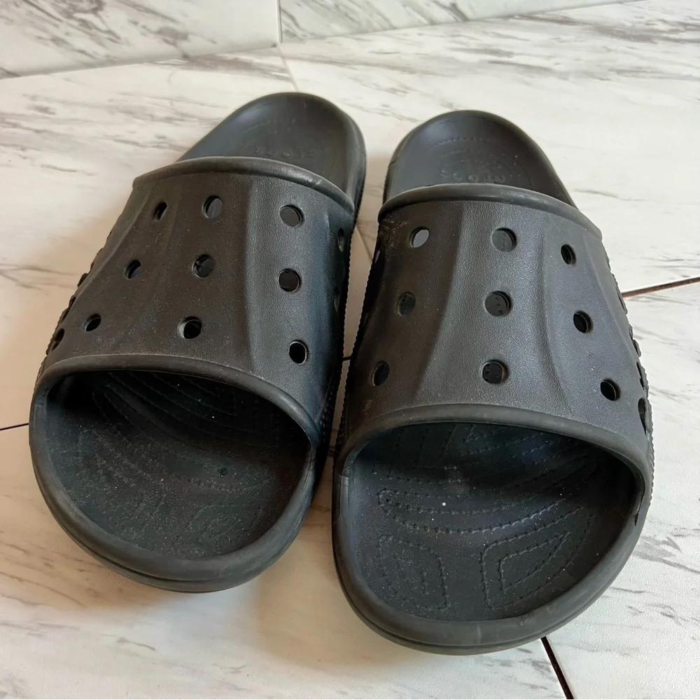 Crocs Black Lightweight Unisex Baya II Slide SZ 12